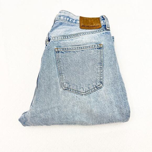 Denim Forum The Joni HIgh Rise Loose 29L Light Wash Ripped Denim Jeans Size 28 - Picture 1 of 9